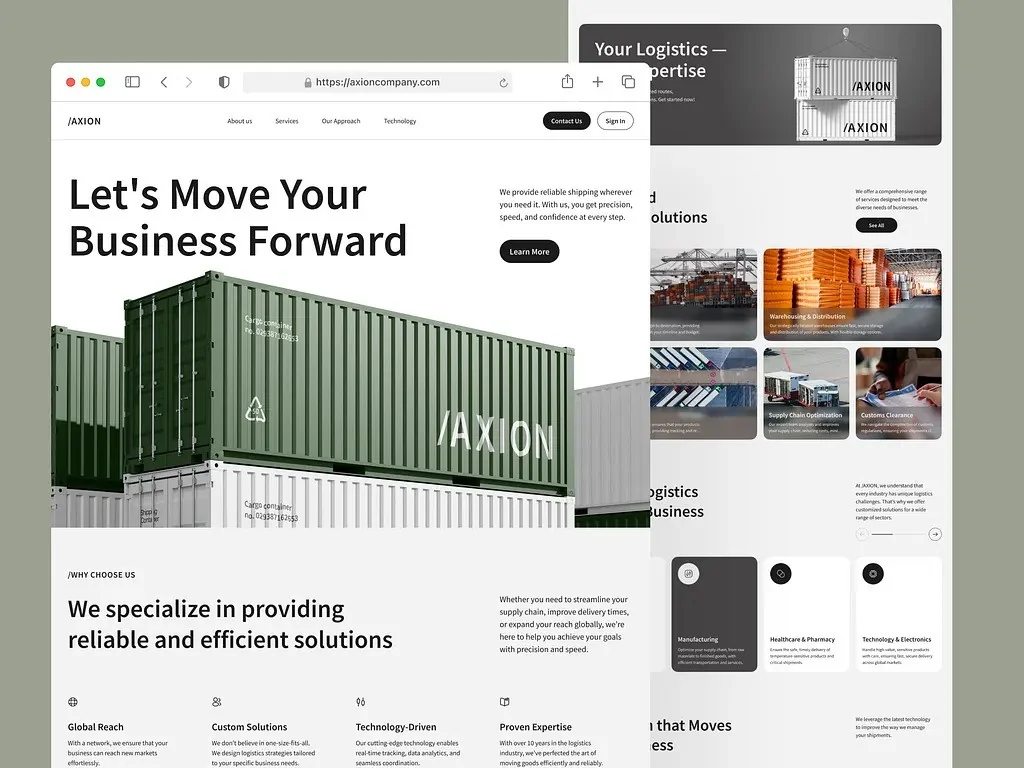 Logistics web platform UI design — DartSyn UX design