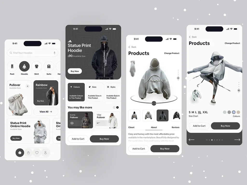Premium streetwear app UI — DartSyn product design